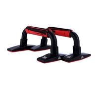 LOORGVEL Barres de H Caoutchouc Antidérapantes avec Base EVA pour Entraînement Musculaire Du Haut Du Renforcement des Bras et Pectoraux Accessoire Fitness à et Salle de Sport Rouge et Noir