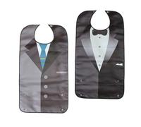 LOORGVEL Bavoirs Imperméables pour Adultes Lot de Double Réutilisables et Lavables Protection Taches pour Personnes Âgées Lors des Repas