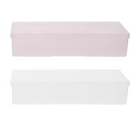 LOORGVEL Boîte à Outils de Manucure 4 Pièces Compactes Couvercles, Étui de Rangement pour Pinceaux à Ongles, Portable et Pratique, pour Usage Maison et Professionnel, Couleurs Blanc