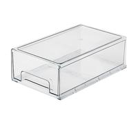 LOORGVEL Boîte de Rangement à Tiroirs Transparente Moyen Format en Pet Robuste, Organiseur de Maquillage et Papeterie, pour Bureau et Maison, Rangement Multi-usages Simple à Empiler