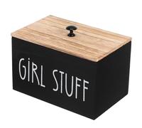 LOORGVEL Boîte De Rangement pour Tampons avec Couvercle Organisateur De Coton Bois Conteneur De Produits Féminins