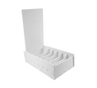 LOORGVEL Boîte de Rangement Tiroir avec Couvercle Compartiments PVC Robuste pour Billets et Monnaie Organisateur Compact pour Bureau et Caisse Boîte de Classement Pratique