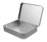 LOORGVEL Boîte En Fer-blanc Avec Couvercle Articulé, Petite Boîte De Rangement Rectangulaire Argentée, Usage Extérieur Pour Corde D’allumette, Stockage Compact, Réutilisable, Bureau Et Voyage