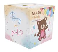 LOORGVEL Boîte Gender Reveal pour Garçon Fille avec Cartes de Vote Colorées Jeu pour Fête de Garçon Fille Décoration Shower Intérieur Papier Unique pour Animation Party