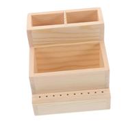 LOORGVEL Boîte Rangement Ongles Bois Capacité avec Compartiments Individuels pour Outils de Manucure et Support Forets Organisateur Robuste pour Salon et Usage Domestique