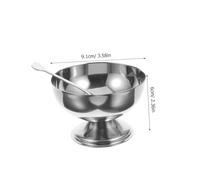 LOORGVEL Bol à Glace Inoxydable Multi Usage Coupe Dessert Solide et Réutilisable pour Salades Yaourts et Smoothies Petite Argentée