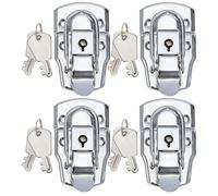 LOORGVEL Boucle à Verrouillage pour Boîte Outils 4 Pièces en Acier Solide, Système de Fermeture pour Coffret D’Expédition et Rangement Sécurisé en Atelier