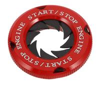 LOORGVEL Cache Décoratif Bouton-poussoir de Démarrage Voiture, Protection Anti-rayures Rotatif, Accessoire Intérieur Élégant Double Couleur Rouge-noir, Protège Contacteur Allumage