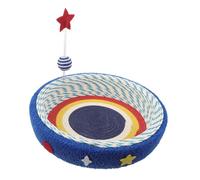 LOORGVEL Cat Scratching Pad Round with Star Pattern Indoor Lounge Bed for Kittens Up to Wear Resistant Cardboard Scratcher and Furniture Protector