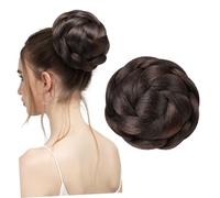 LOORGVEL Chignon Postiche Tressé Synthétique Pince à Griffes Extension Queue de Cheval sans Attache Volume Naturel pour Femmes Cheveux Courts Coiffure Facile et Résistante Aux