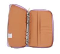 LOORGVEL Classeur Budgétaire à 6 Anneaux A6 en PU Violet avec Fermeture Éclair Organiseur de Budget Personnel Rechargeable Pochette Porte-Stylo pour École Bureau et Gestion des Finances