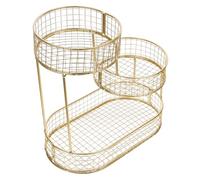 LOORGVEL Corbeille à Fruits en Fer Doré 3 Niveaux Design Multilayer pour Rangement Facile et Gain de Place Cuisine et Salon