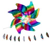 LOORGVEL Corde De Moulin à Vent D'oiseau Réfléchissante 10 m pour Jardin Et Balcon, Spinners Holographiques Scintillants Multicolores, Outil De Bannissement d'animaux Et Décoration Extérieure