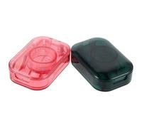 LOORGVEL Coupe-pilules Portable 2 Pièces pour Animaux de Compagnie, Broyeur et Séparateur de Comprimés Précis, Pilulier avec Compartiments Rose et Vert, Outil de Découpe et Rangement