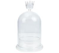 LOORGVEL Couvercle en Verre Transparent pour Fleurs Préservées, Dôme Décoratif avec Base en Verre Ø10 Cm H21 Cm, Décoration Intérieure Élégante pour Maison et Bureau, Accessoire Floral