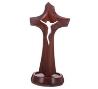 LOORGVEL Croix Spirituelle pour Décoration Église Centre de Table pour Baptême et Communion Statue Multifonctionnelle pour Religieux et Prière