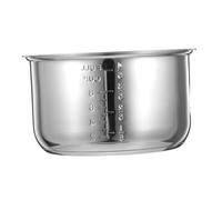 LOORGVEL Cuve INOX 4l en Acier Inoxydable Argenté, Pot Intérieur pour Cuiseur à Riz Domestique, Compatible Universellement, Cuisson Homogène et Nettoyage Facile