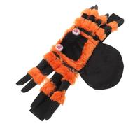 LOORGVEL Déguisement D'araignée pour Animaux de Compagnie, Costume Halloween pour Chats et Petits Chiens, Harnais Ajustable, Fausse Fourrure Noire, Tenue Amusante et Lavable, Fête