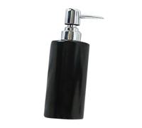 LOORGVEL Distributeur de Savon Céramique Noir Brillant pour Salle de Bain Bouteille Pompe Légère et Robuste pour Lotion Shampooing Gel et Huile Essentielle