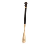 LOORGVEL Ebony Wood Shoehorn With Durable Brass Head Non Slip Handle For Seniors Men Women Pregnancy Heavy Duty Boot Horn And Back Saving Shoe Spoon Helper