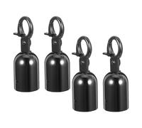 LOORGVEL Embout de rambarde en corde en alliage de zinc noir, lot de 4, maintien ferme des cordes, prévention du dénouement, fixation compacte pour barrières et contrôle de foule