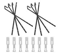 LOORGVEL Ensemble de 8 Crochets Réglables pour Miroir de Porte en Métal Noir 348 CM Support à Suspendre pour Porte Jusqu’À 5 CM D’Épaisseur Kit de Fixation pour Salle de Bain et