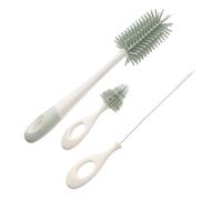 LOORGVEL Ensemble de Brosses pour Biberon pour Nettoyer Bouteilles en Silicone et Abs 时间年份季节 Boîte de Rangement Éléphant, Brosse Rotative Pailles et Sucettes