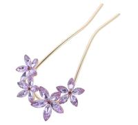 LOORGVEL Épingle à Cheveux Chignon Strass Métal U-forme Accessoire Cheveux Brillant pour Mariage Femmes Adolescentes