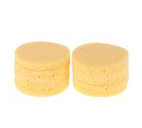 LOORGVEL Éponge Démaquillante Visage Naturelle 10 Pièces Taille Standard Jaune Fibre de Pâte de Bois Adaptée Peau Sensible Nettoyage en Profondeur Usage Quotidien