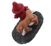 LOORGVEL Figurine de Noël Chien Miniature en Résine Statue Décorative Extérieure de Jardin Borne Incendie Objet Décoratif Festif et Présent Original pour Fêtes de Fin d'Année