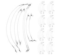 LOORGVEL Fil de Pêche Acier Inoxydable Noir Anti-Morsure 80 Pièces 15cm 20cm 25cm 30cm Bas de Ligne Résistants Eau Douce Eau Salée Accessoires Ligne de Pêche Robuste