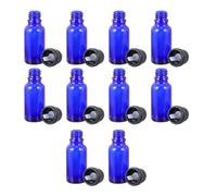 LOORGVEL Flacons D'huiles Essentielles Vides 12 Pcs 20 Ml Bleus Bouchon Large et Orifice Compte-gouttes Anti-fuite pour Aromathérapie et Parfums