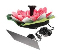 LOORGVEL Fontaine Solaire Flottante en Forme De Lotus pour Jardin Et Bassin D'Agrément Décor Extérieur sans Batterie Pompe Automatique Facile À Nettoyer 6.50X5.91X1.57 Pouces