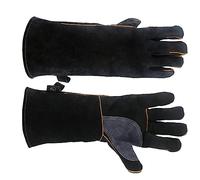 LOORGVEL Gants de Travail Cuir Bovin Double Couche Gants Brûlure Isolants pour Soudure Barbecue Cuisine et Manipulation de Chaleur