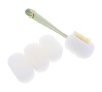 LOORGVEL Goupillon Multifonction à Long Manche pour Nettoyage Bouteilles et Gobelets, Brosse Tête Éponge Flexible, Lot 1 3 Recharges, Couleur Vert Foncé, Adapté la Cuisine et Maison,