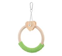 LOORGVEL Grosse Balançoire Suspendue pour Perroquets avec Corde Résistante aux Morsures, Perchoir Circulaire en Plastique Vert, d'escalade Mâcher pour Cages, Adapté aux Cacatoès et