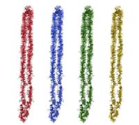 LOORGVEL Guirlande de Noël 2 M 4 Pièces Flocons de Neige Blancs à Pois Multicolores Décoration Sapin Fête Mariage Saisonnière