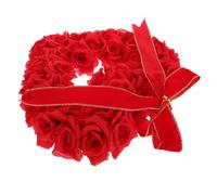 LOORGVEL Guirlande Saint-Valentin 40 CM de Cœur Couronne Décorative de Roses Artificielles Rouges Décoration Romantique pour Porte D’Entrée Mariage et Fête de Couple