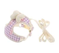LOORGVEL Harnais et Laisse Réglables pour Chiots en Maille Respirante Motif Nœud à Carreaux Taille S Violet Ensemble Anti-Fugue pour Petites Races Promenade et Éducation en Extérieur