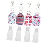LOORGVEL Housses de Bouteille en Néoprène 30ml avec Porte-clés Mousqueton, Lot de 12 Set de Set de Pièces, Étui Portable et Facile à Attacher pour Flacons de Savonnette Couleur Aléatoire