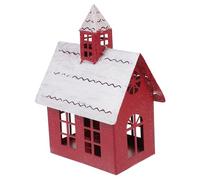 LOORGVEL Ironwork Christmas House Desktop Ornament Handmade Festive Holder for Home Office Shop Table Decoration Xmas Centerpiece