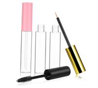 LOORGVEL Kit de Maquillage 3 Pièces avec Tube de Mascara Vide 10ml, Conteneurs de Gloss à Lèvres Vides en Abs et Pet, Étanchéité pour Maquillage Yeux et Lèvres en Voyage