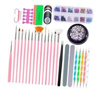 LOORGVEL Kit de Stylos pour Nail Art 1 Set Léger à Manche Long, Outils pour Vernis à Ongles Professionnels et Débutants, Pinceaux et Liners Précis, Usage Professionnel et Domestique