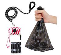 LOORGVEL Laisse pour Chien Nylon avec Distributeur et Sacs à Déjections Kit Complet pour Promenade Pratique et Accessoires pour Animaux de Compagnie Extérieur