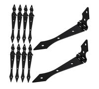 LOORGVEL Lot de 10 Charnières de Portail en Fer Noir, Design Robuste Supportant un Poids Important, pour Remplacement et Réparation de Portails de Jardin