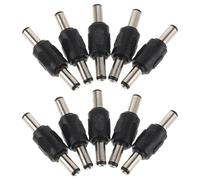 LOORGVEL Lot de 10 Connecteurs d'alimentation CC Mâle-mâle 5,5x2,1mm, Adaptateur Secteur Coaxial Cylindrique en Ligne, Compatible Appareils Photo, Routeurs et Éclairage LED, Câble de