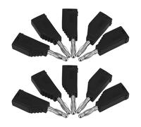 LOORGVEL Lot de 10 Fiches Bananes 4 Mm en Cuivre Nickelé Noir, Connecteurs de Fil de Soudage pour Câbles, Accessoires Industriels pour Installations Électriques et Multimètres, Connecteurs