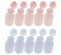 LOORGVEL Lot de 10 Flacons de Voyage Souples 100Ml pour Gel et Shampoing en Plastique PE Rechargeable Bouchon à Clapet Couleurs Rose et Bleu pour Voyages Camping et Sport