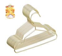 LOORGVEL Lot de 10 Mini Cintres Métalliques Antidérapants pour Vêtements De Chien 20 Cm Or, Petits Cintres pour Placard, Séchage Rapide, Adaptés Aux Vêtements D’Animaux