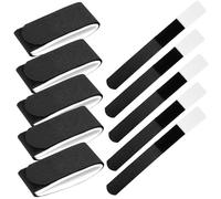 LOORGVEL Lot de 10 Sangles Auto-Agrippantes Noires 50X450 MM pour Ski et Snowboard Attaches de Planche de Ski pour Transport et Rangement Sécurisé des Fixations Accessoires